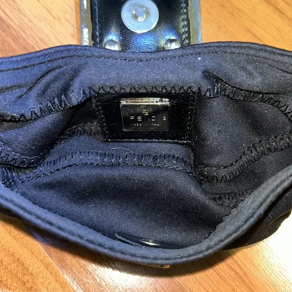 Authentic Fendi Mamma Baguette Shoulder Bag Black Mini Croissant - Picture 10 of 16